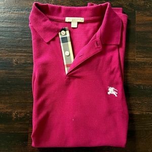 Beautiful Deep Red Burberry Men’s Polo